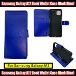 Book Wallet Case Cover Black For Samsung Galaxy A12 SM-A125F/DSN Slim Fit Look